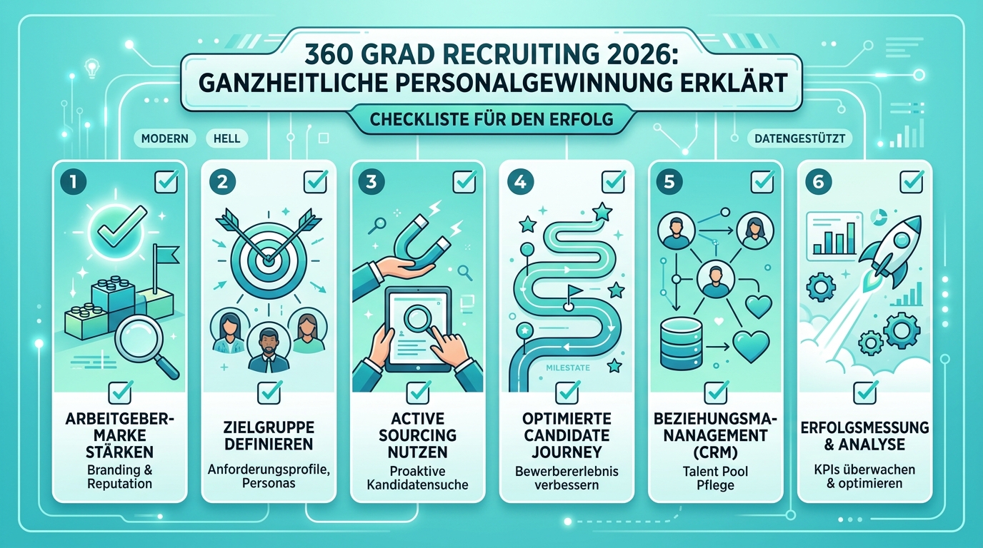 360 Grad Recruiting 2026: Ganzheitliche Personalgewinnung erklärt Infografik: 360 grad recruiting
