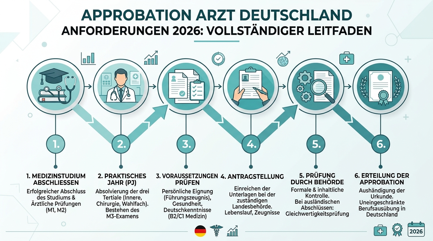 Infografik: approbation arzt deutschland anforderungen