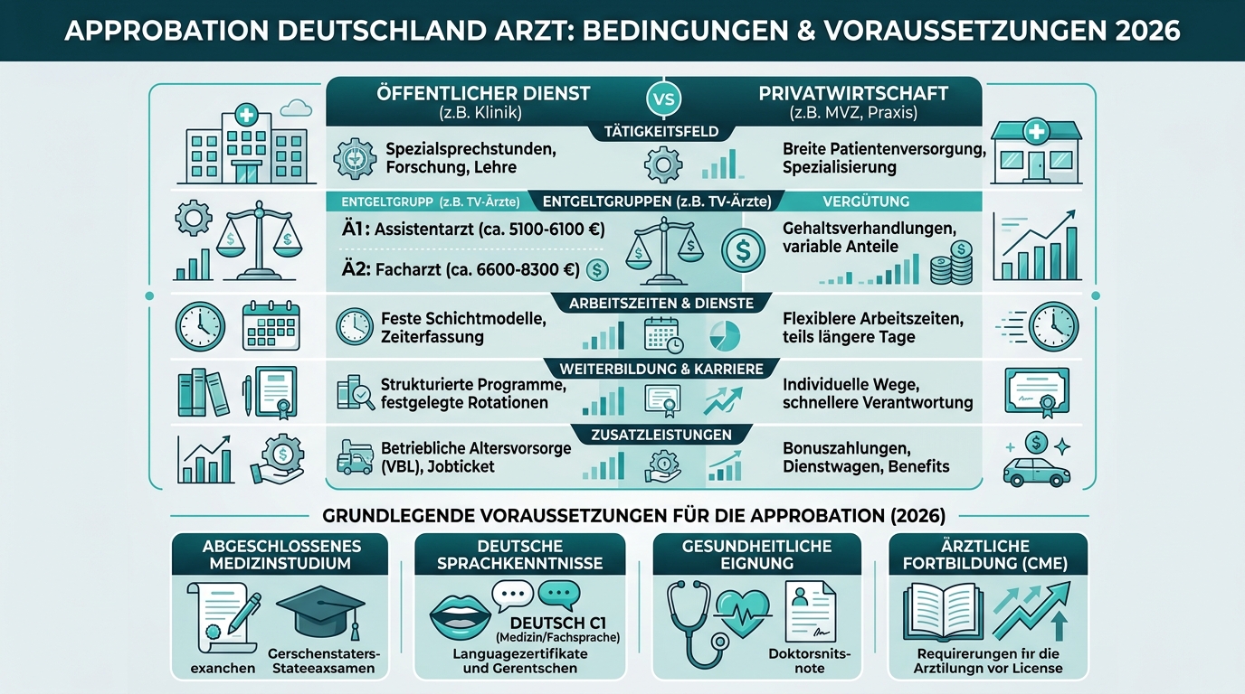 Infografik: approbation deutschland arzt bedingungen
