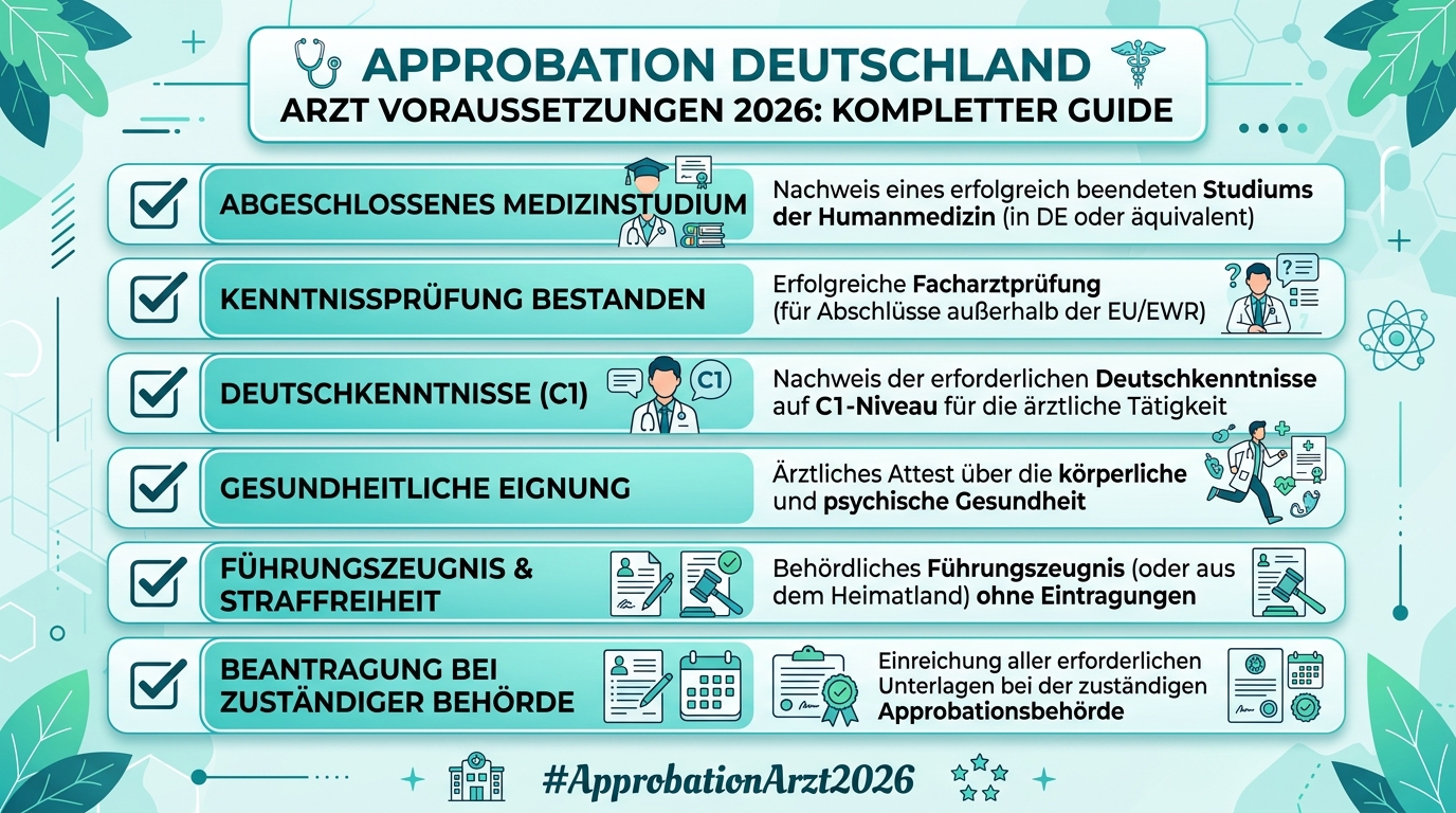 Infografik: approbation deutschland arzt voraussetzungen