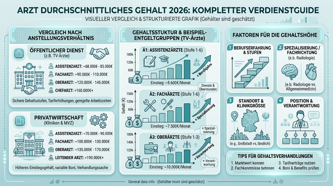 Infografik: arzt durchschnittliches gehalt