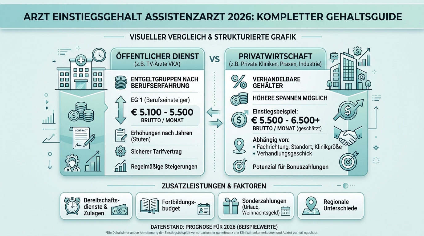 Infografik: arzt einstiegsgehalt assistenzarzt