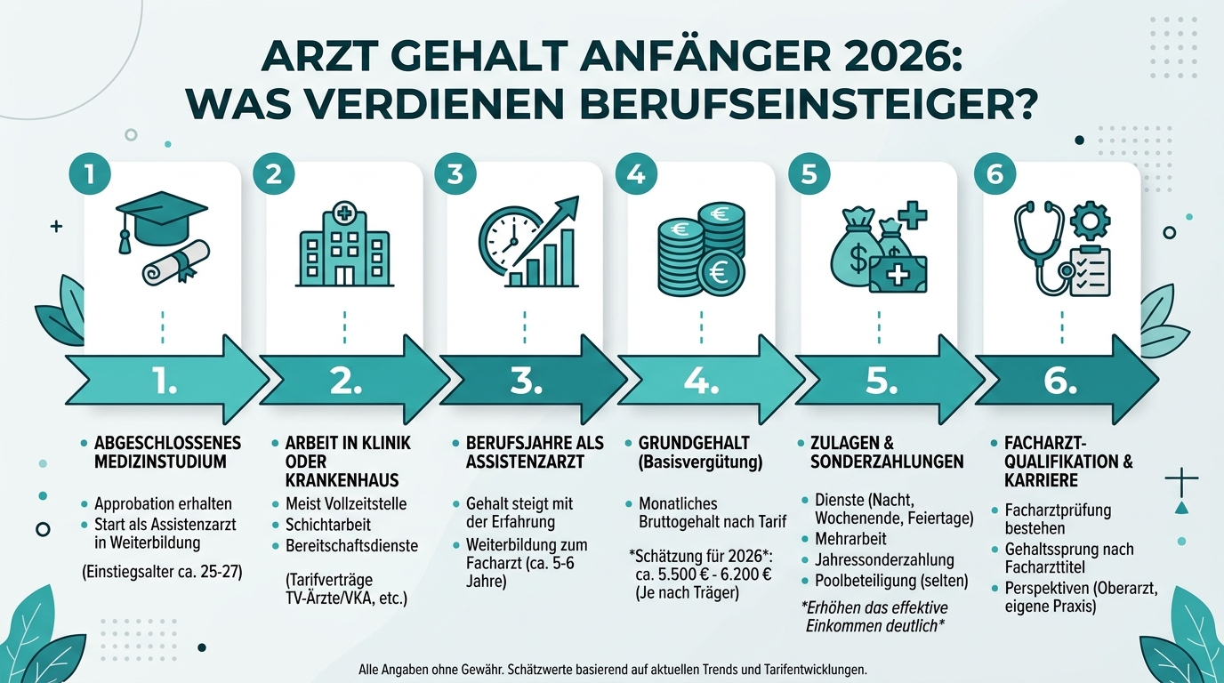 Infografik: arzt gehalt anfänger