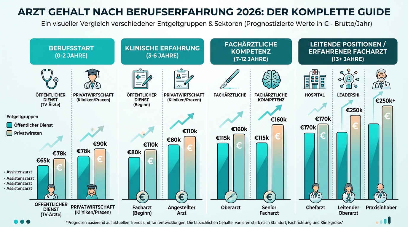 Infografik: arzt gehalt nach berufserfahrung