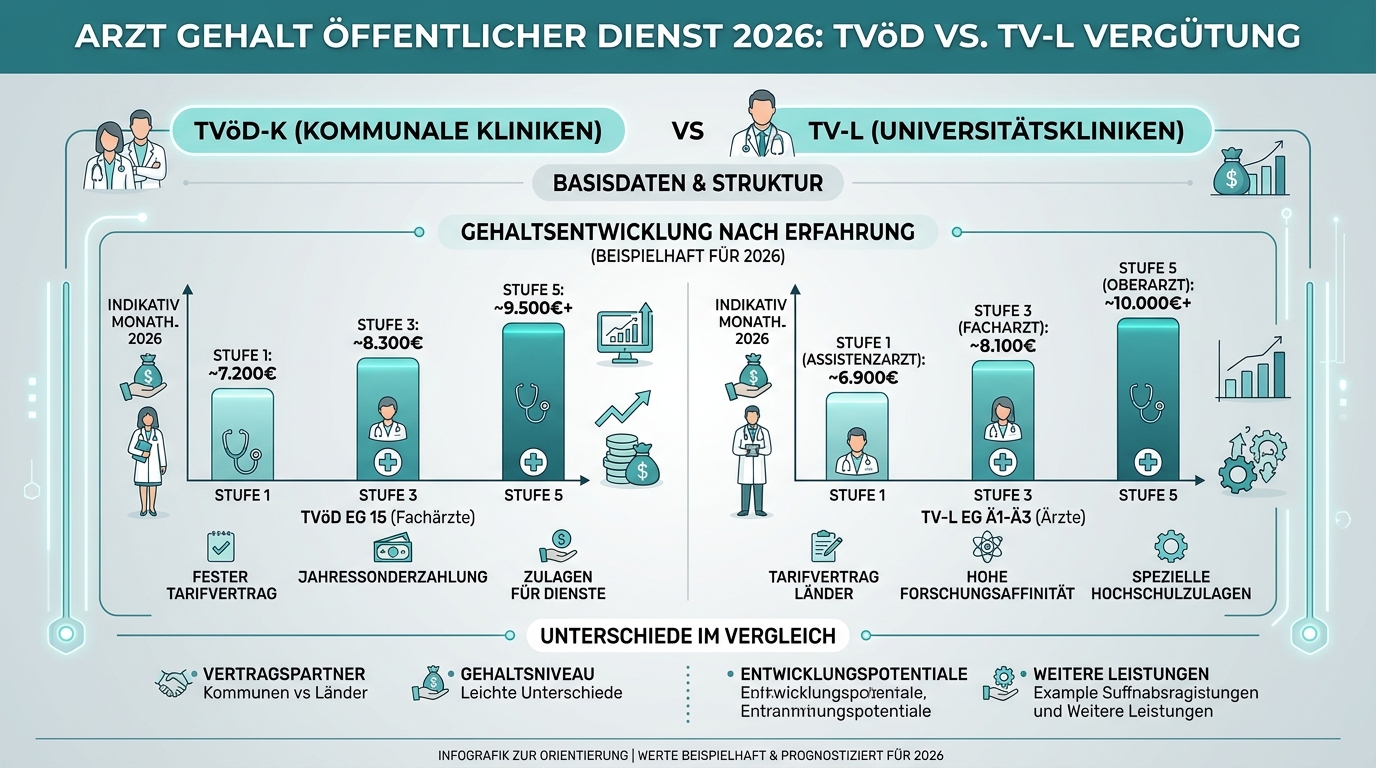 Infografik: arzt gehalt öffentlicher dienst