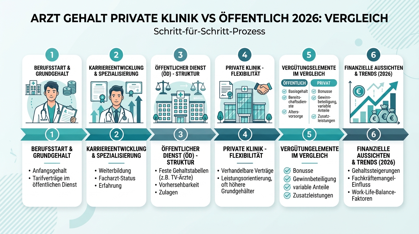 Infografik: arzt gehalt private klinik vs öffentlich