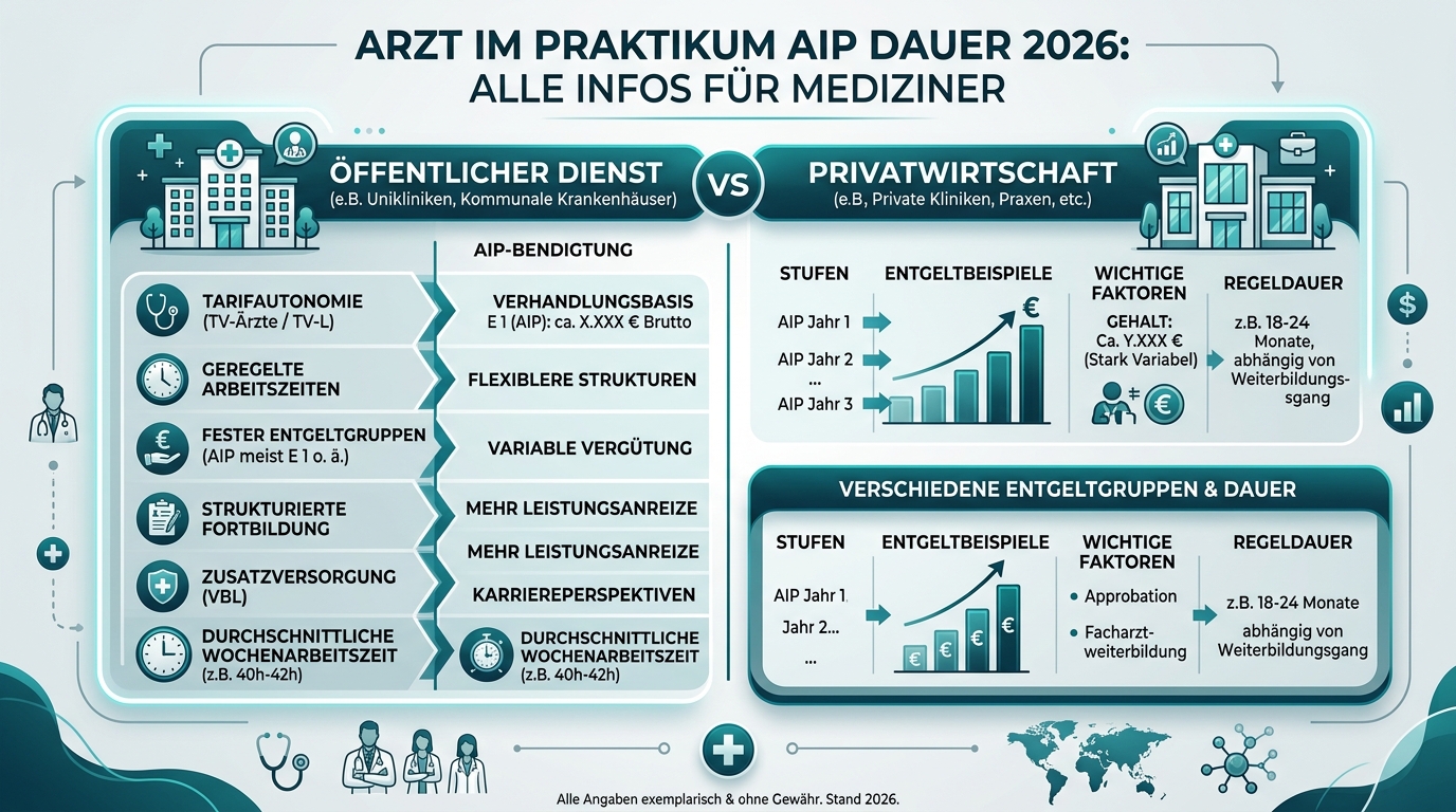 Infografik: arzt im praktikum aip dauer