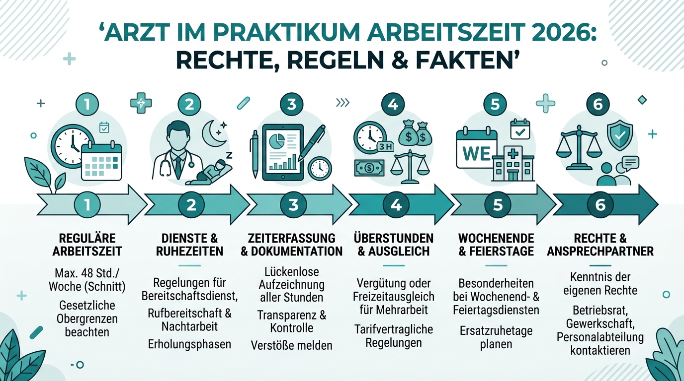 Infografik: arzt im praktikum arbeitszeit