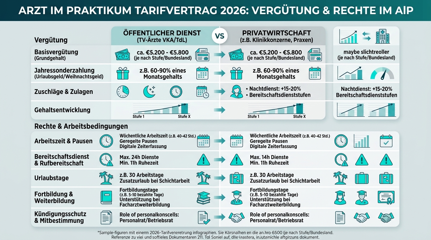 Infografik: arzt im praktikum tarifvertrag