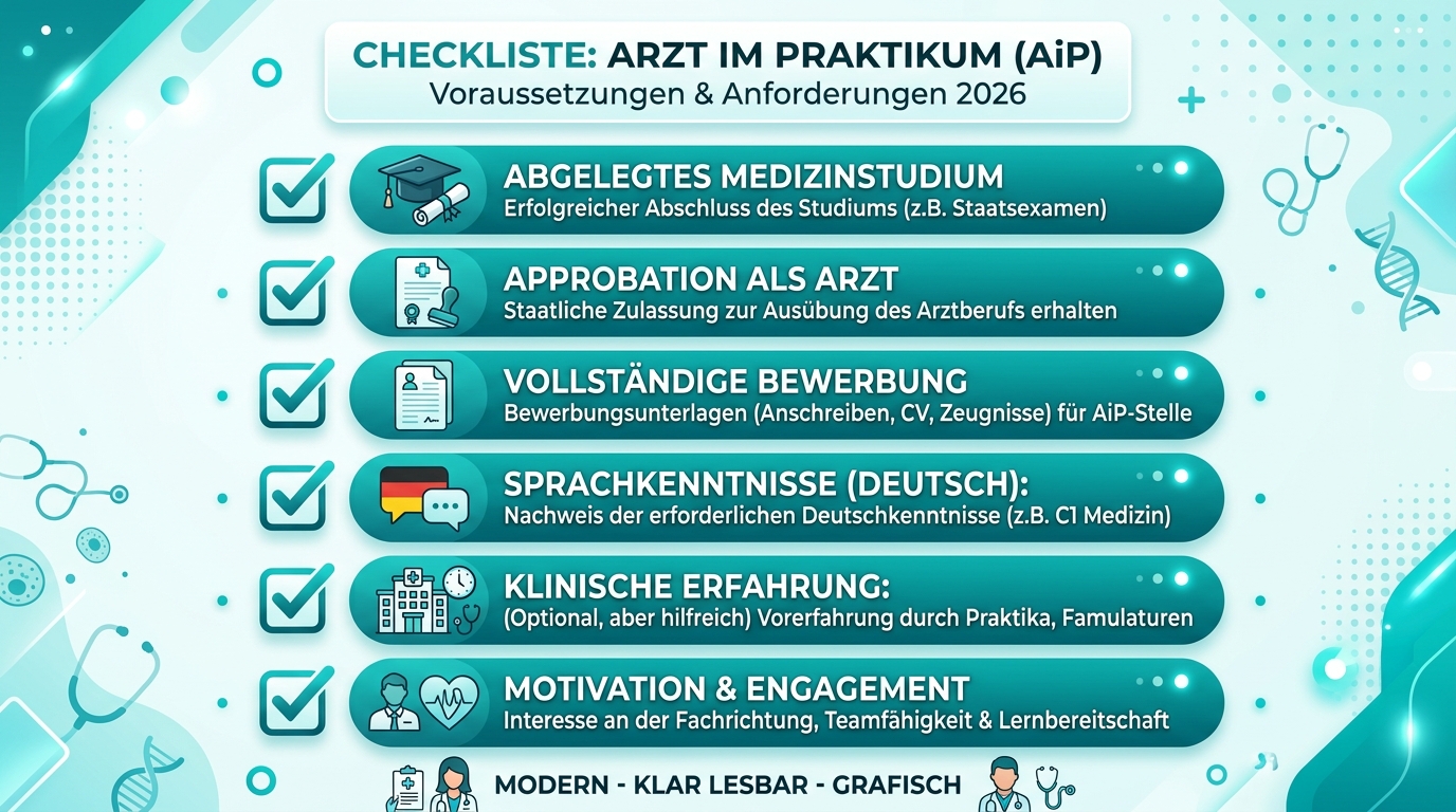Infografik: arzt im praktikum voraussetzungen anforderungen