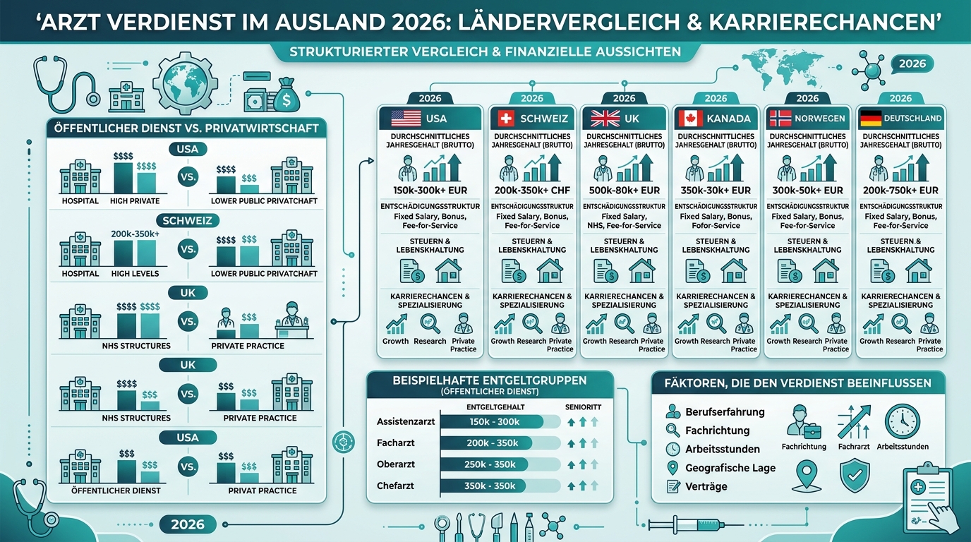 Infografik: arzt verdienst im ausland