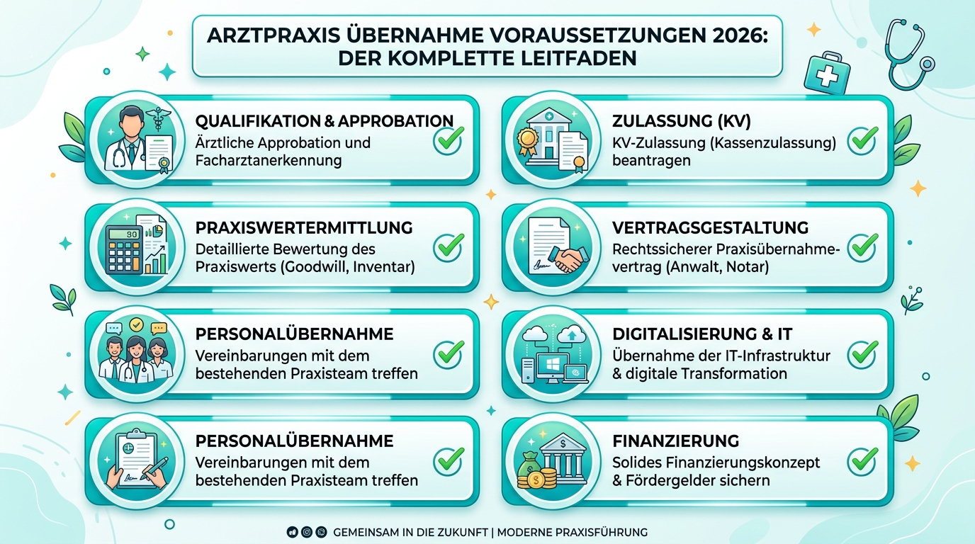 Infografik: arztpraxis übernahme voraussetzungen