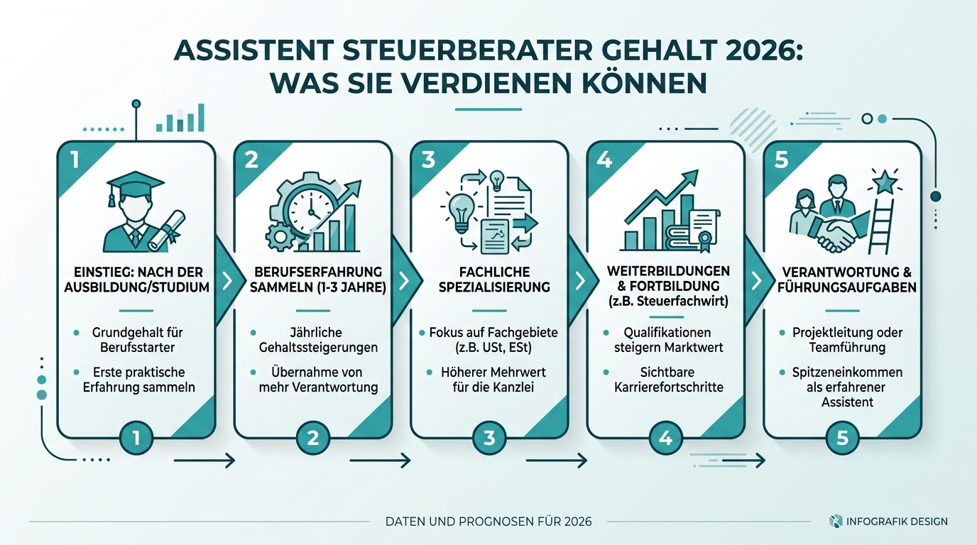 Infografik: assistent steuerberater gehalt