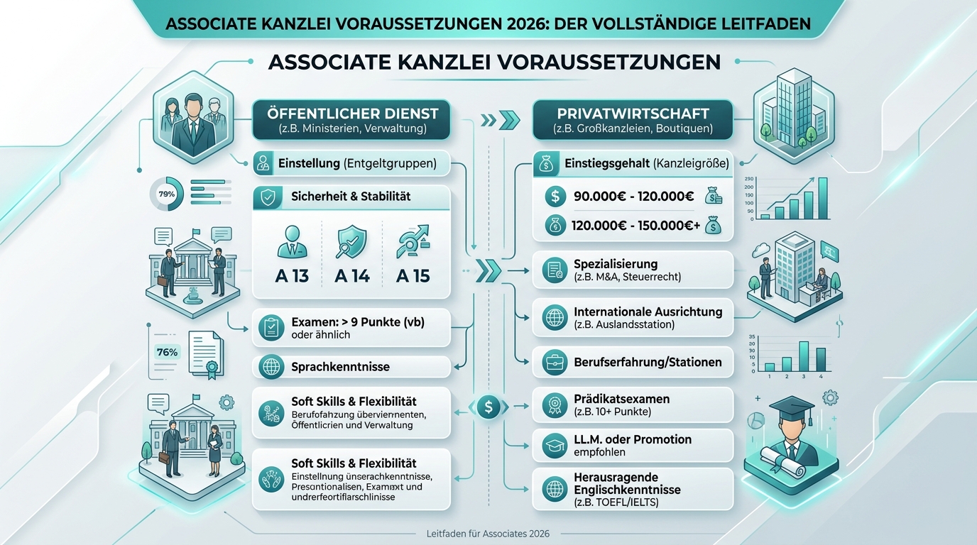 Infografik: associate kanzlei voraussetzungen