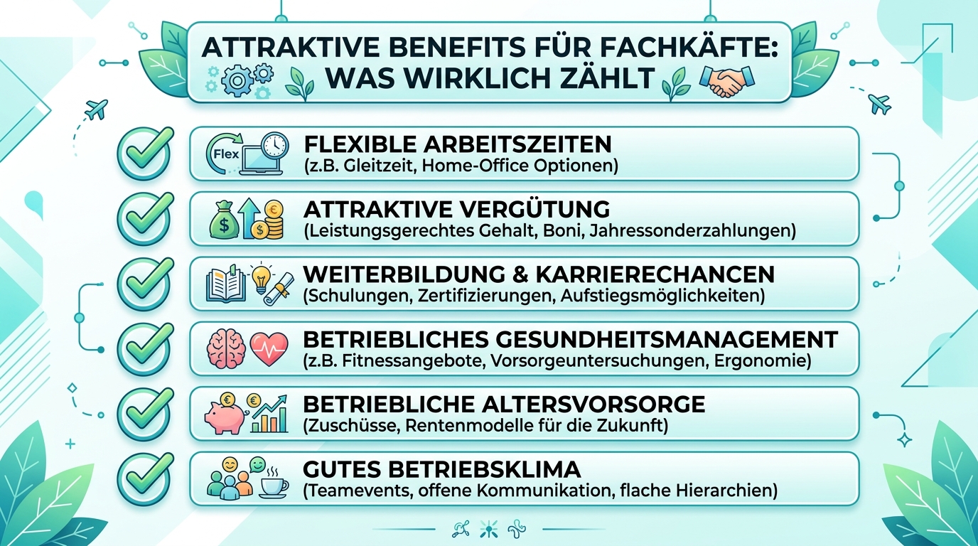 Attraktive Benefits für Fachkräfte: Was wirklich zählt Infografik: attraktive benefits fachkräfte