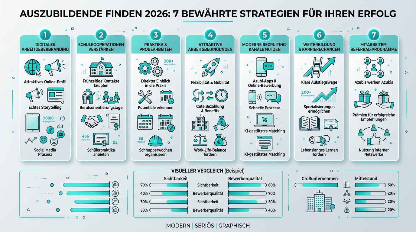 Auszubildende finden 2026: 7 bewährte Strategien für Ihren Erfolg Infografik: auszubildende finden