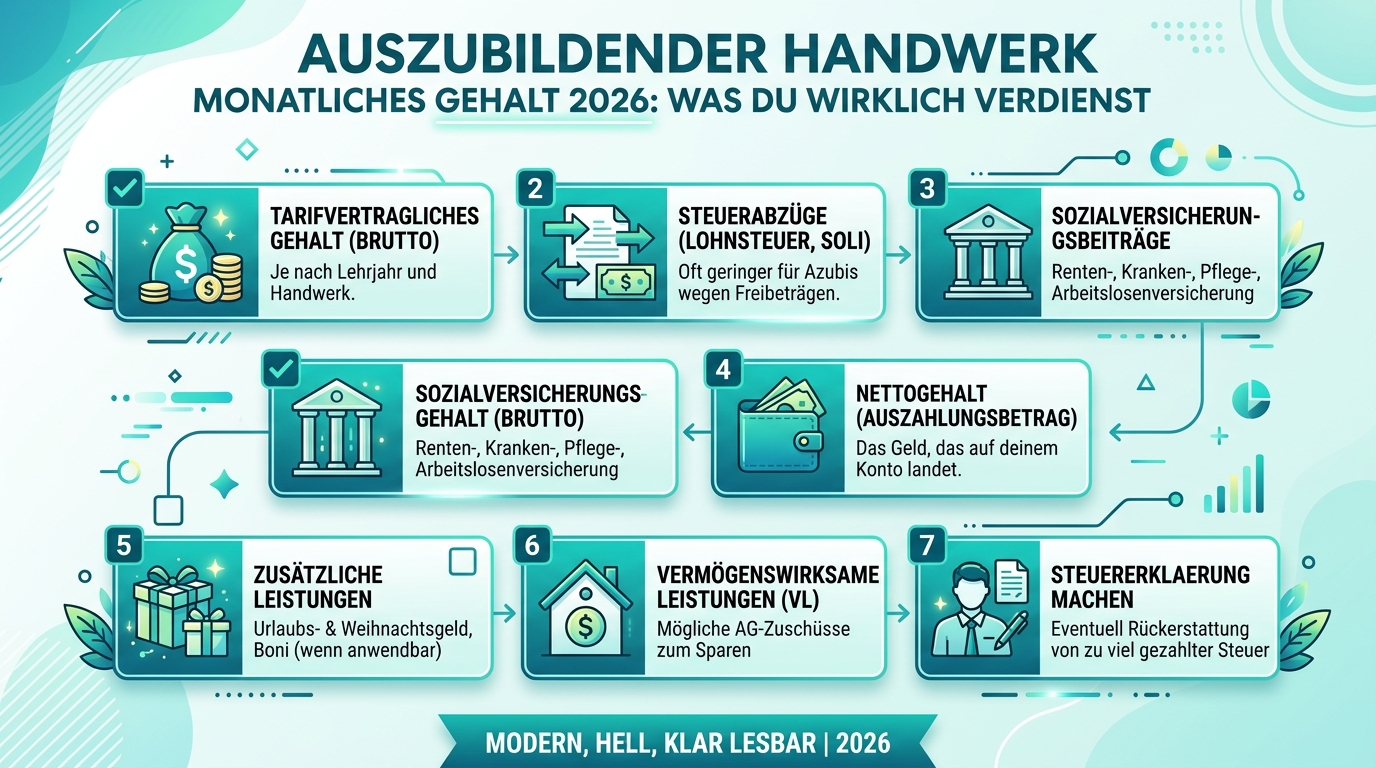 Infografik: auszubildender handwerk monatliches gehalt