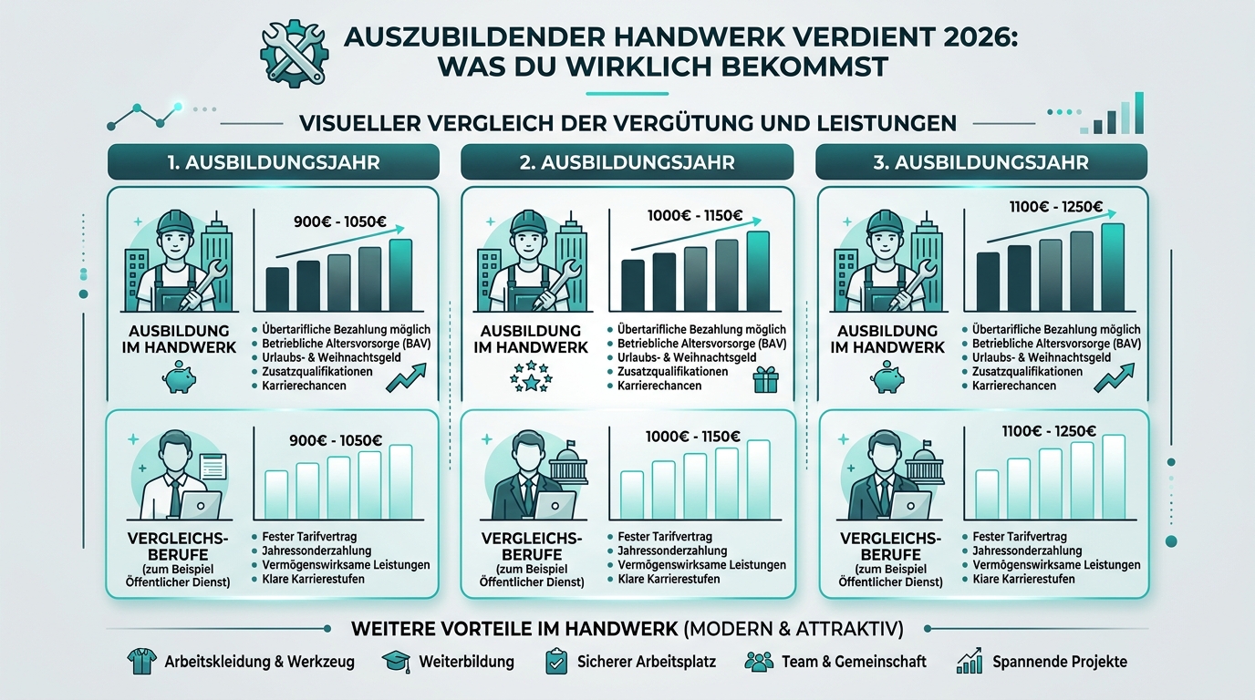 Infografik: auszubildender handwerk verdienst