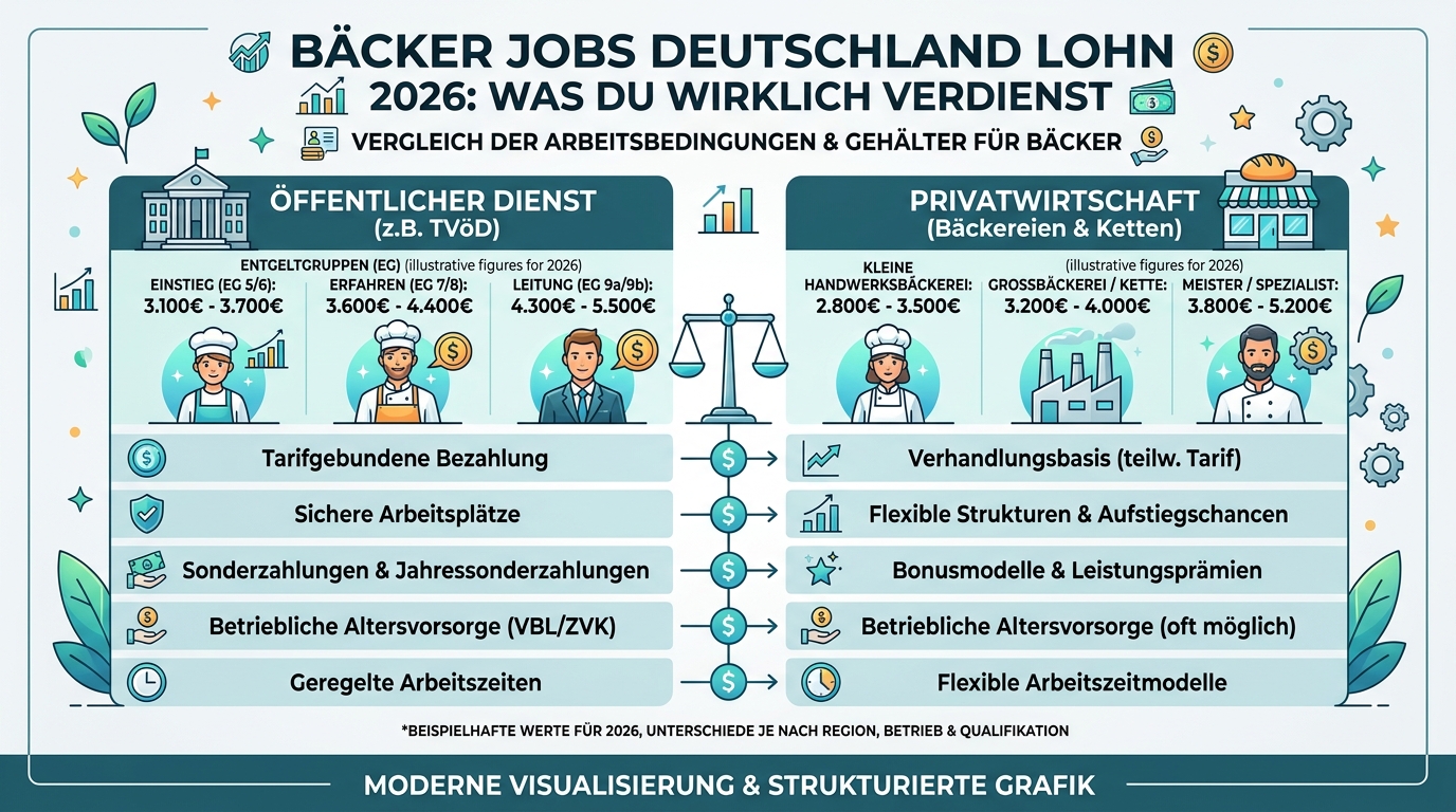 Infografik: bäcker jobs deutschland lohn