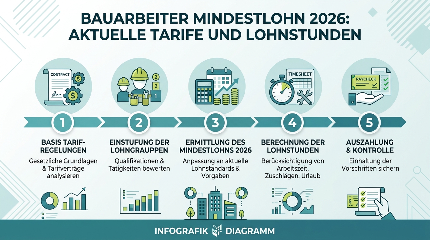 Infografik: bauarbeiter mindestlohn