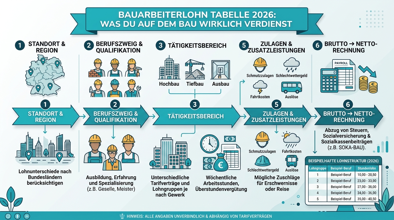 Infografik: bauarbeiterlohn tabelle