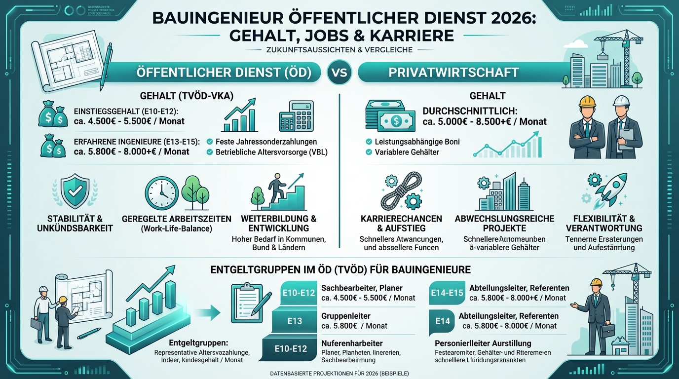Infografik: bauingenieur öffentlicher dienst