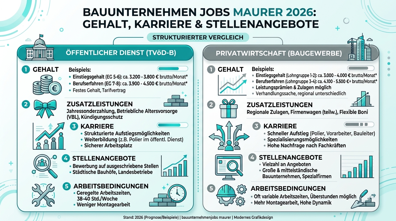 Infografik: bauunternehmen jobs maurer