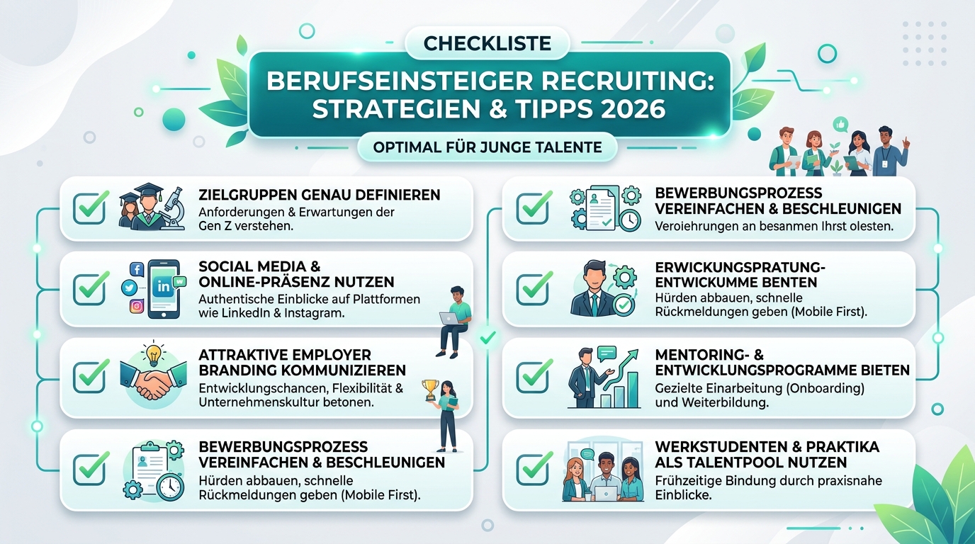 Berufseinsteiger Recruiting: Strategien & Tipps 2026 Infografik: berufseinsteiger recruiting