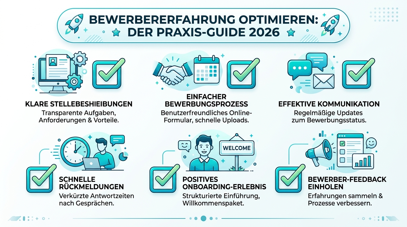 Bewerbererfahrung optimieren: Der Praxis-Guide 2026 Infografik: bewerbererfahrung optimieren