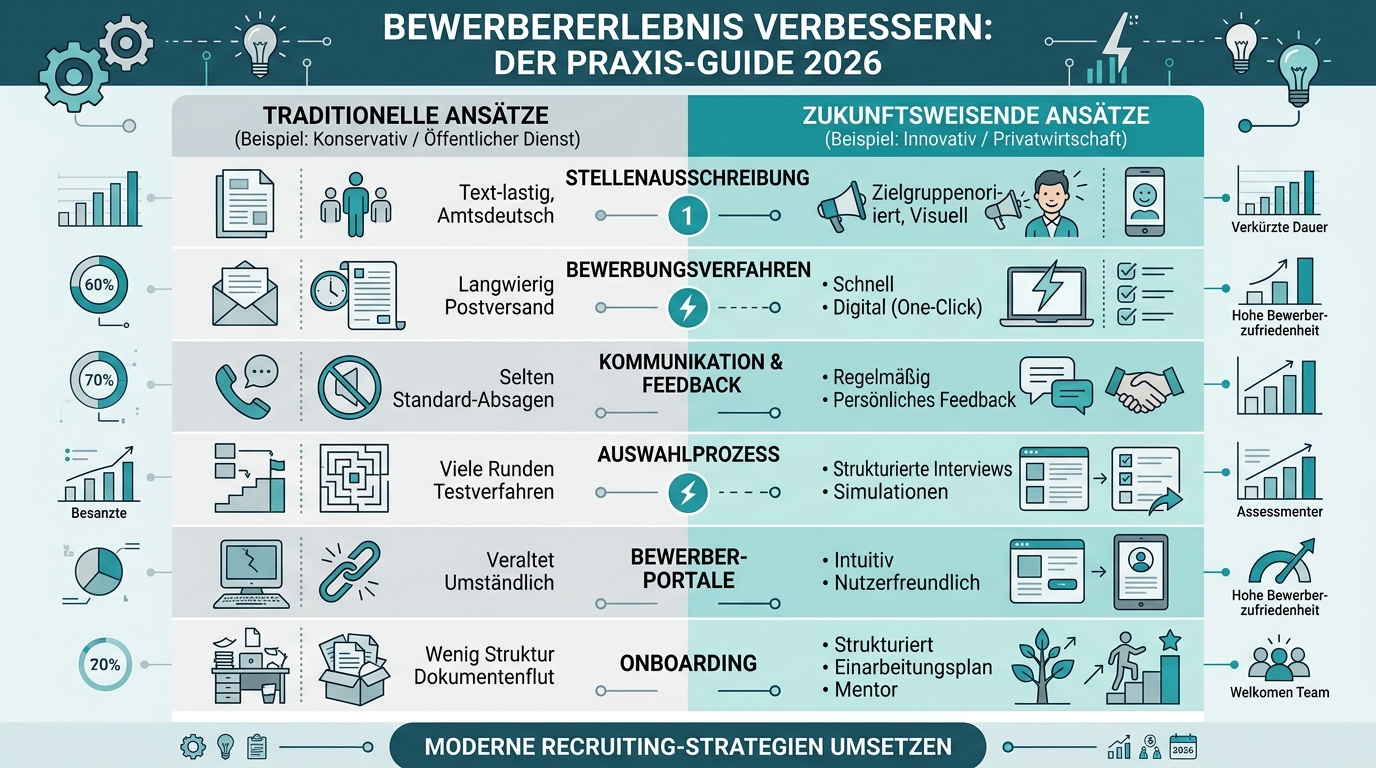 Bewerbererlebnis verbessern: Der Praxis-Guide 2026 Infografik: bewerbererlebnis verbessern
