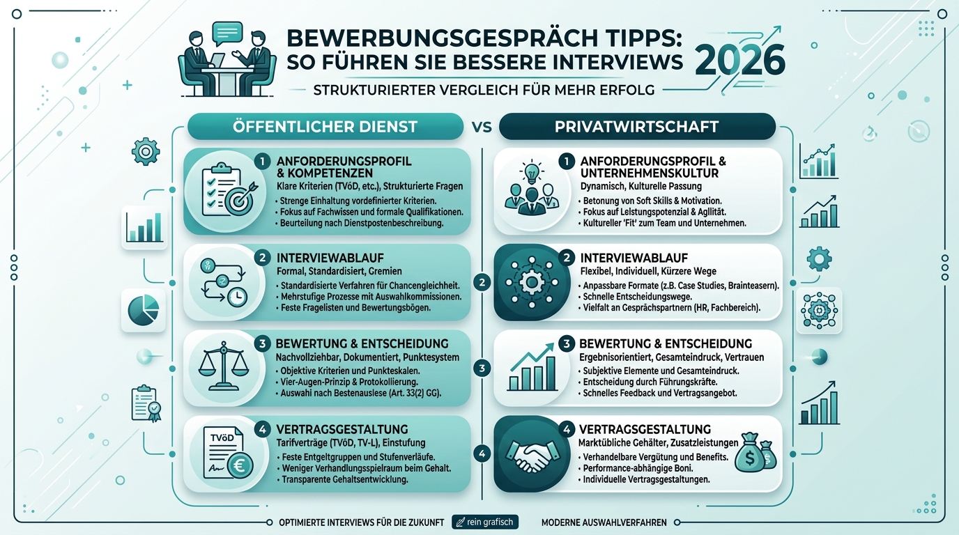 Bewerbungsgespräch Tipps: So führen Sie bessere Interviews 2026 Infografik: bewerbergespräch tipps