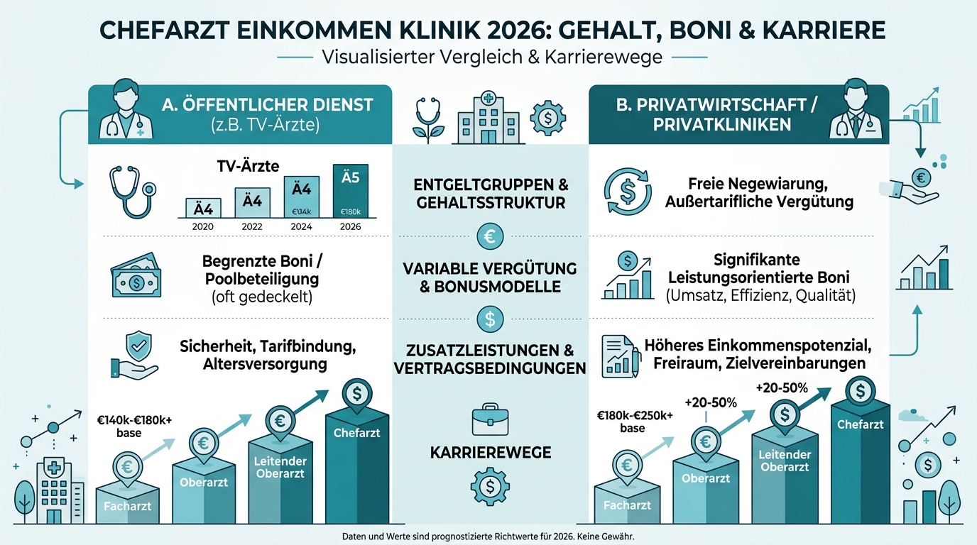 Infografik: chefarzt einkommen klinik