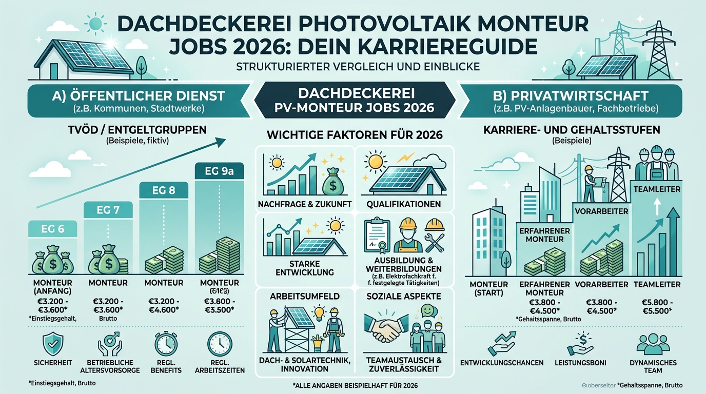 Infografik: dachdeckerei photovoltaik monteur jobs