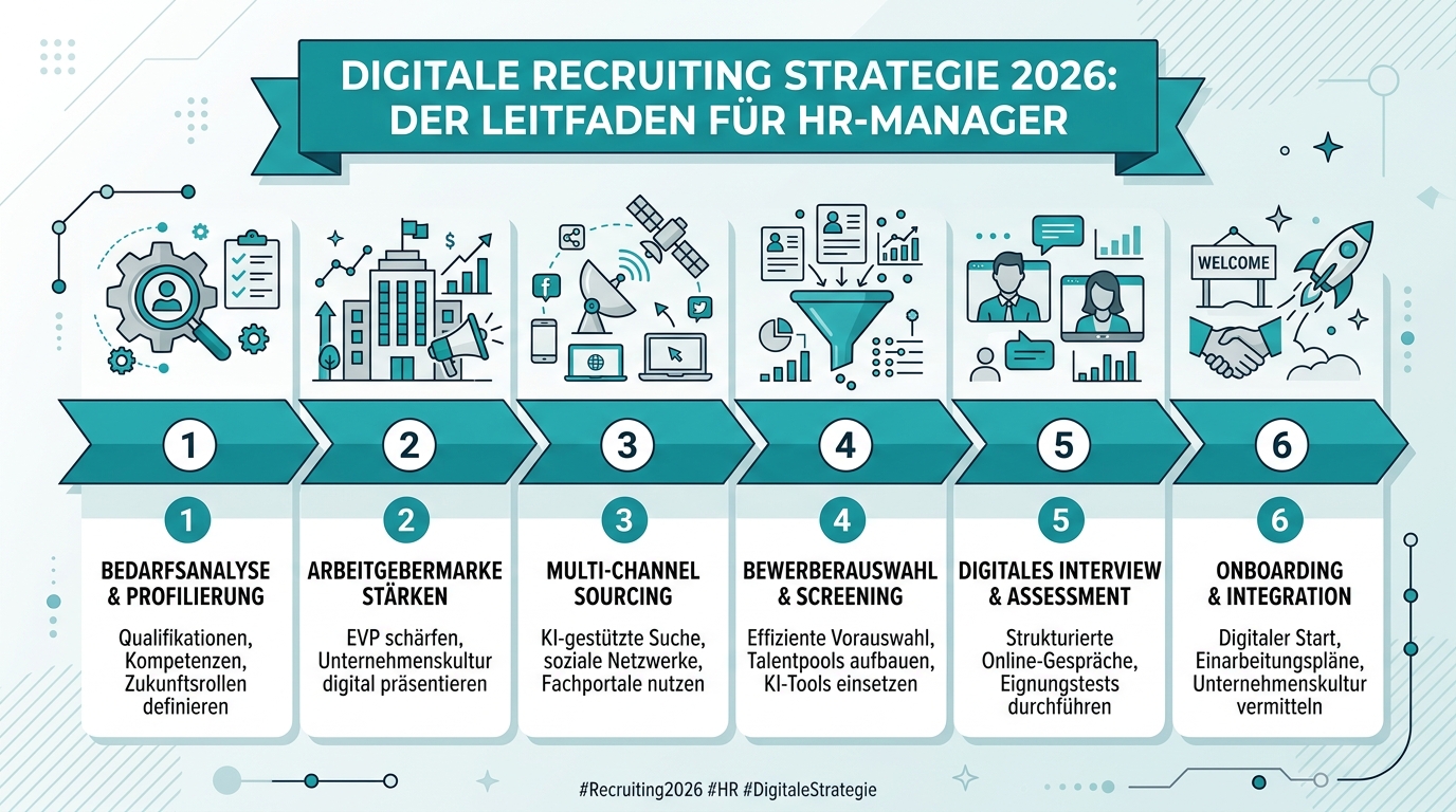Digitale Recruiting Strategie 2026: Der Leitfaden für HR-Manager Infografik: digitale recruiting strategie