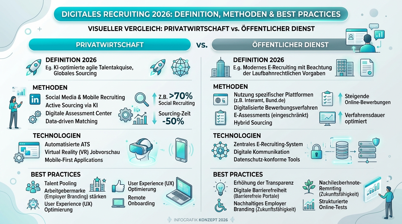 Digitales Recruiting 2026: Definition, Methoden & Best Practices Infografik: digitales recruiting