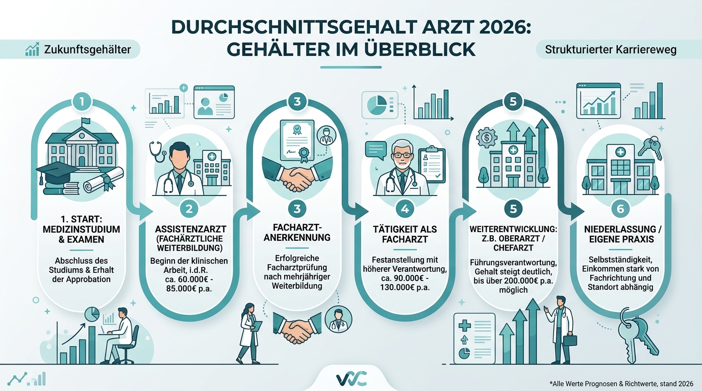 Infografik: durchschnittsgehalt arzt