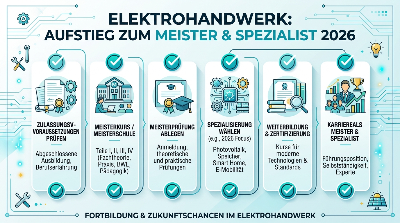 Infografik: elektrohandwerk aufstieg meister spezialist