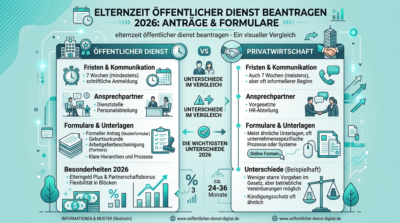 Infografik: elternzeit öffentlicher dienst beantragen