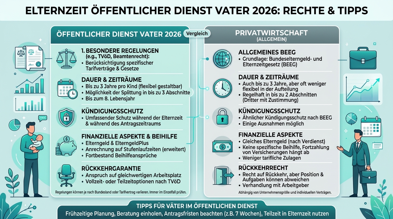 Infografik: elternzeit öffentlicher dienst vater