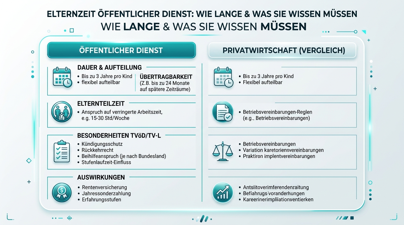 Infografik: elternzeit öffentlicher dienst wie lange