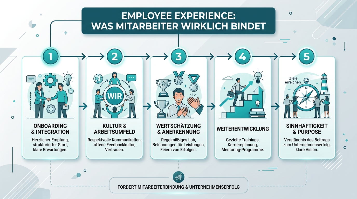 Employee Experience: Was Mitarbeiter wirklich bindet Infografik: employee experience