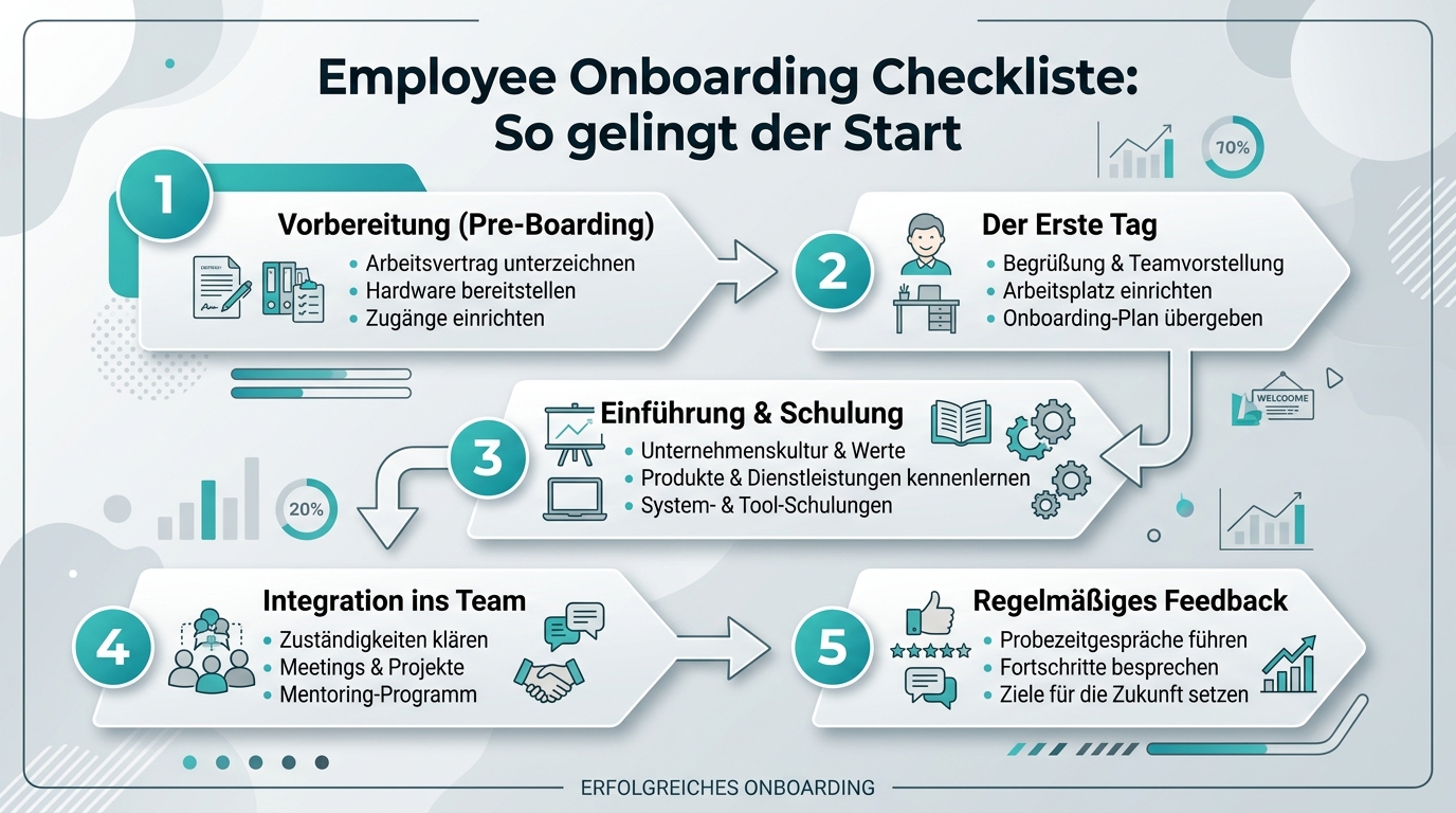 Infografik: employee onboarding checkliste