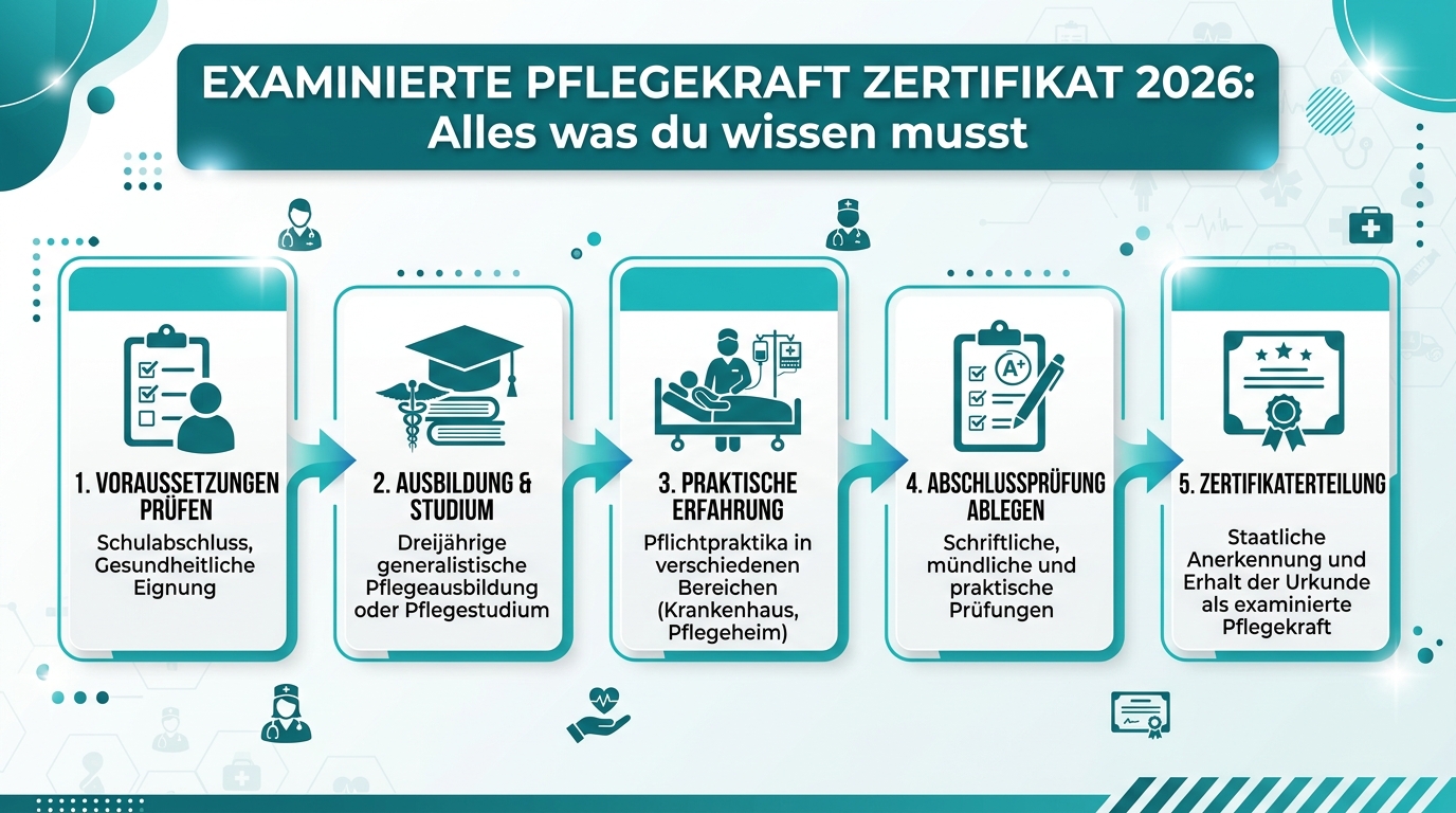Infografik: examinierte pflegekraft zertifikat