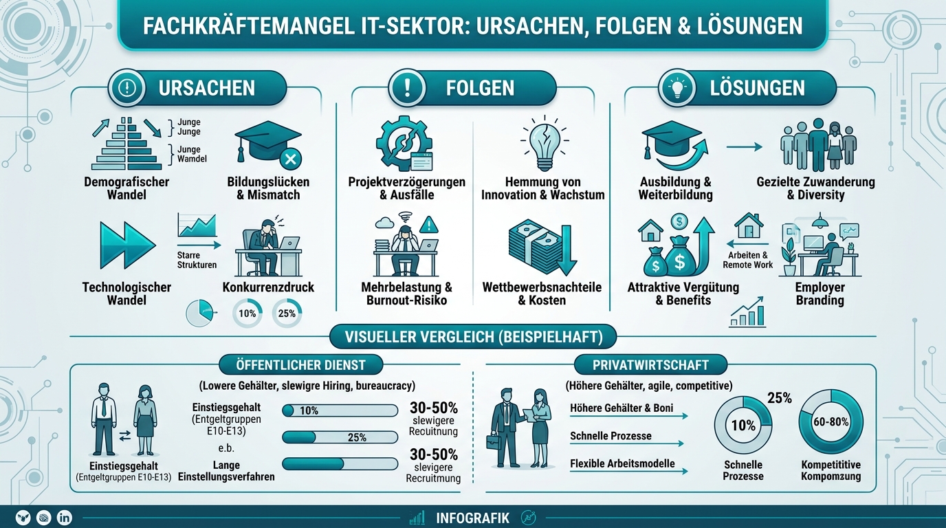 Fachkräftemangel IT Sector: Ursachen, Folgen & Lösungen Infografik: fachkräftemangel it sector