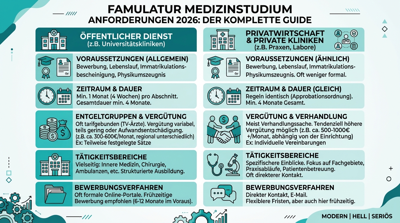 Infografik: famulatur medizinstudium anforderungen
