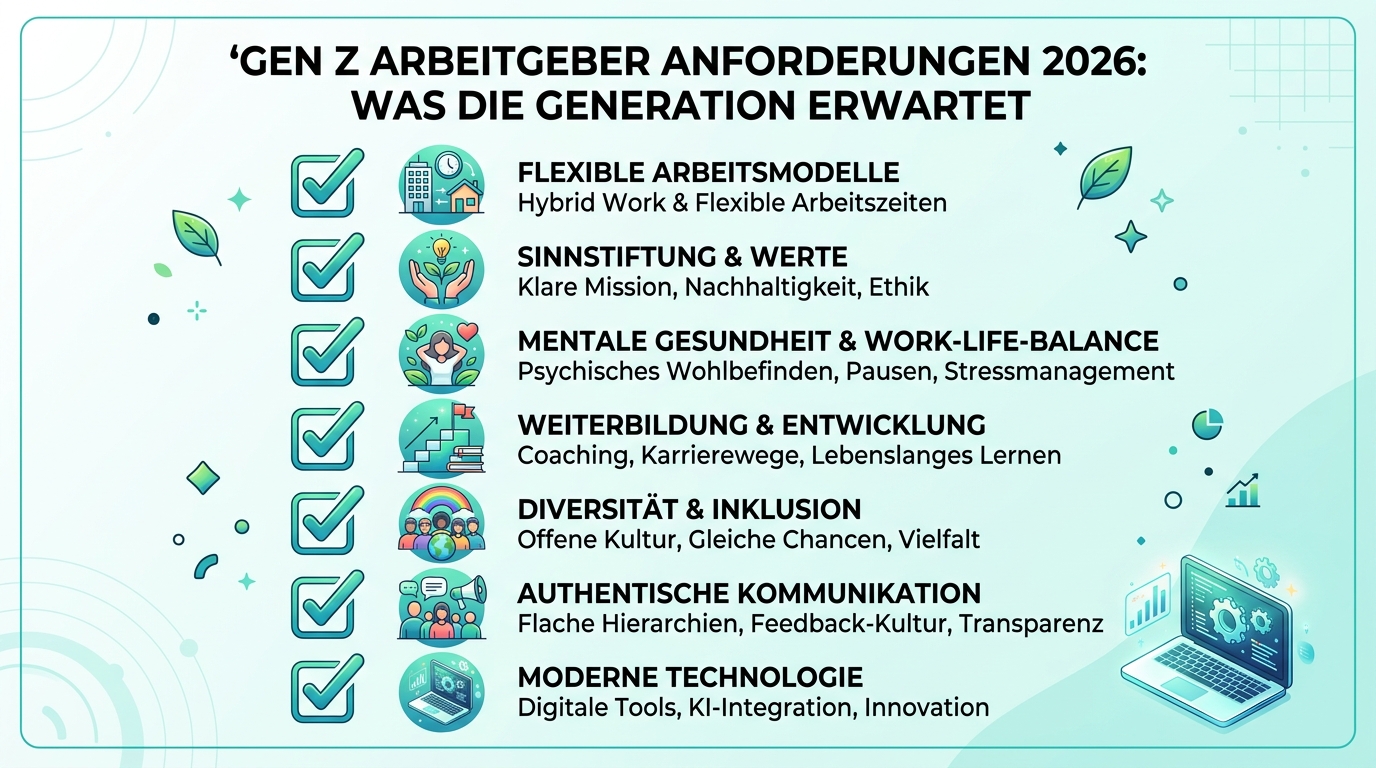 Gen Z Arbeitgeber Anforderungen 2026: Was die Generation erwartet Infografik: gen z arbeitgeber anforderungen