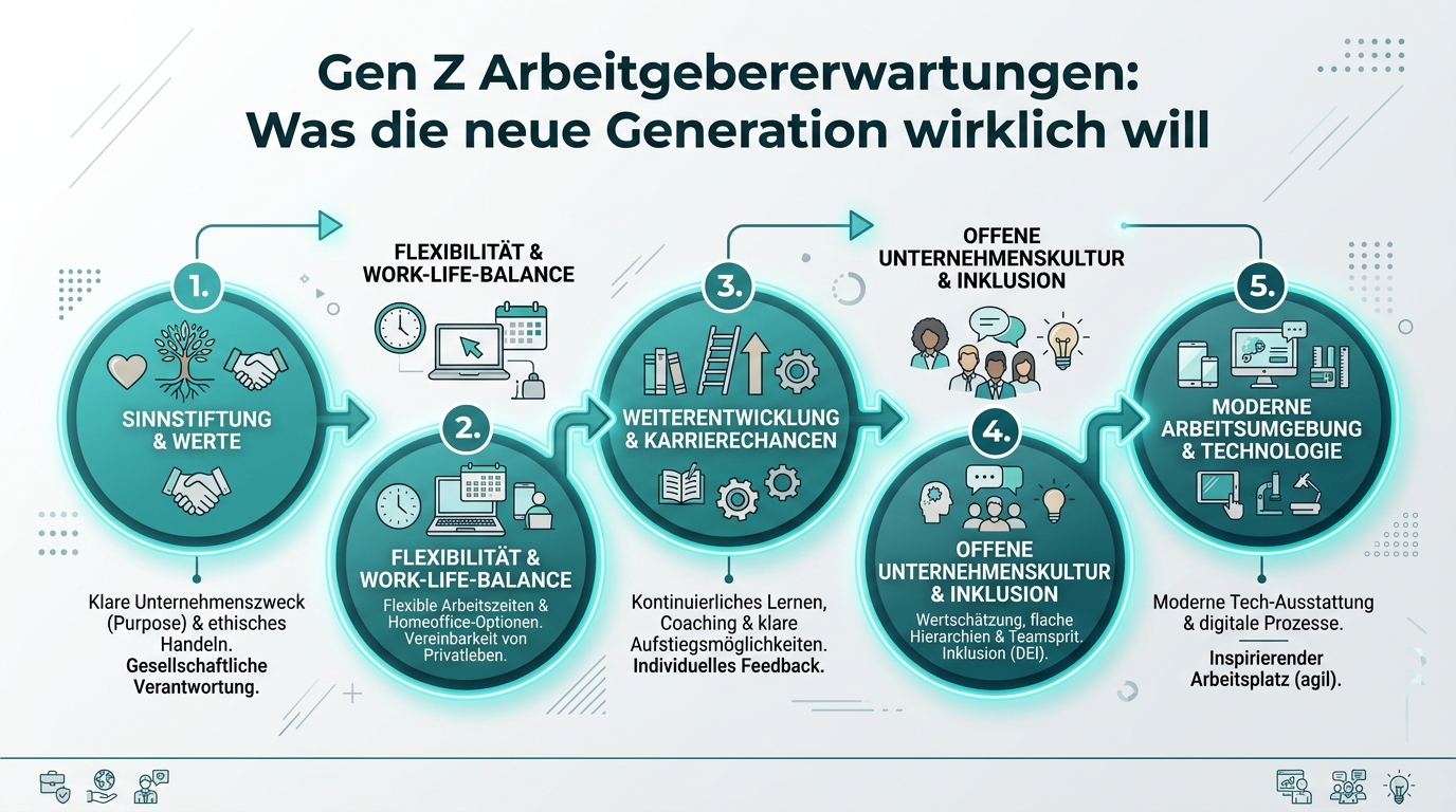 Gen Z Arbeitgebererwartungen: Was die neue Generation wirklich will Infografik: gen z arbeitgebererwartungen