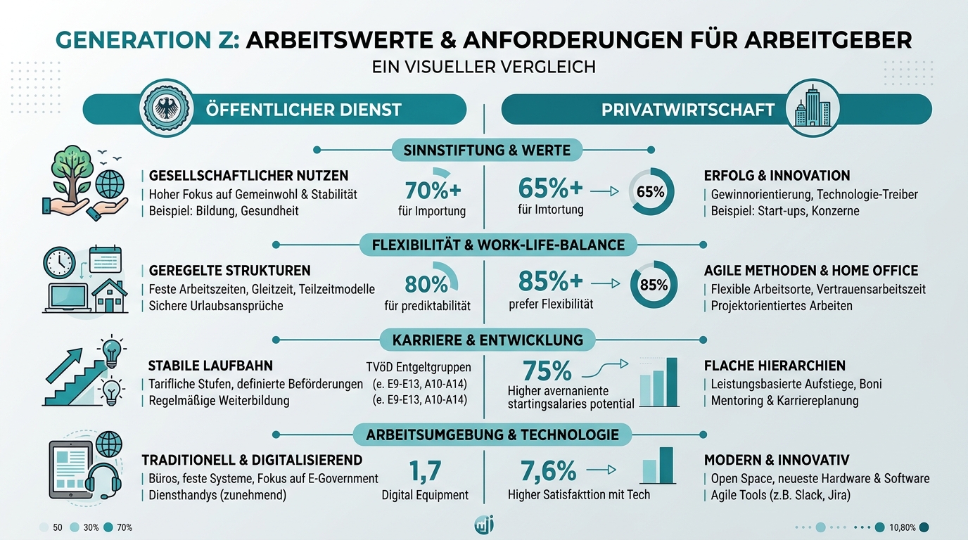Generation Z: Arbeitswerte & Anforderungen für Arbeitgeber Infografik: generation z arbeitswerte anforderungen