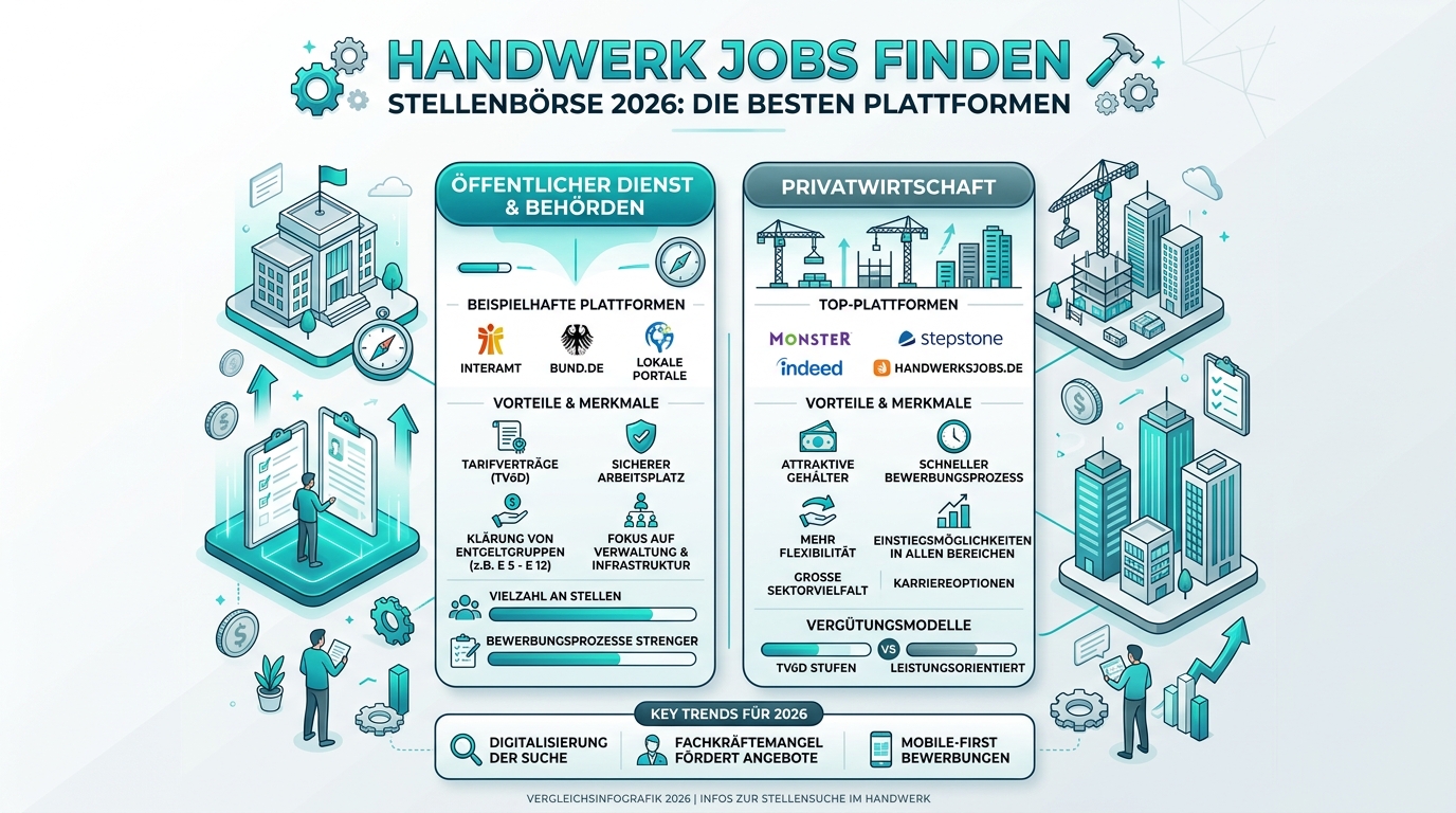 Infografik: handwerk jobs finden stellenbörse