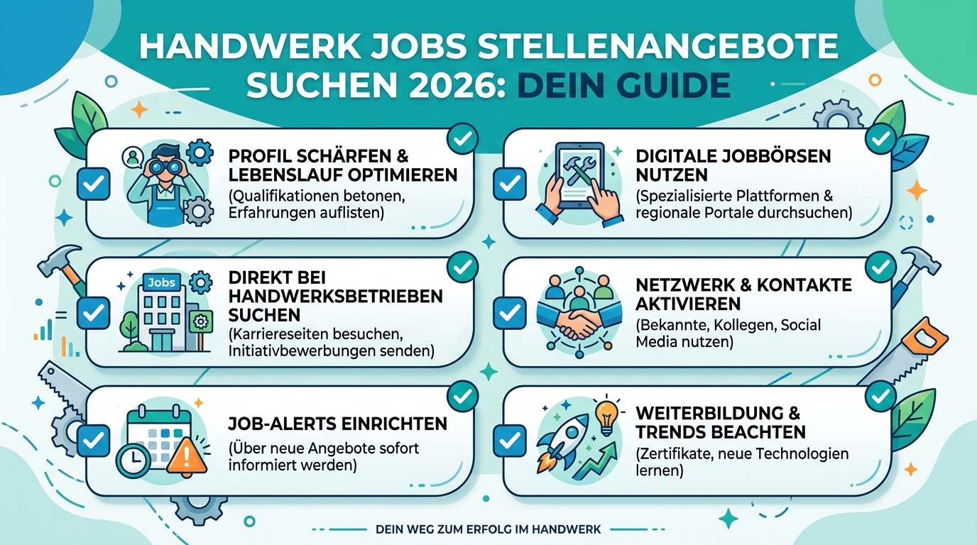 Infografik: handwerk jobs stellenangebote suchen